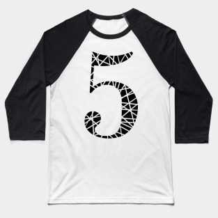 Lucky Number 5 Five Typography Baseball T-Shirt